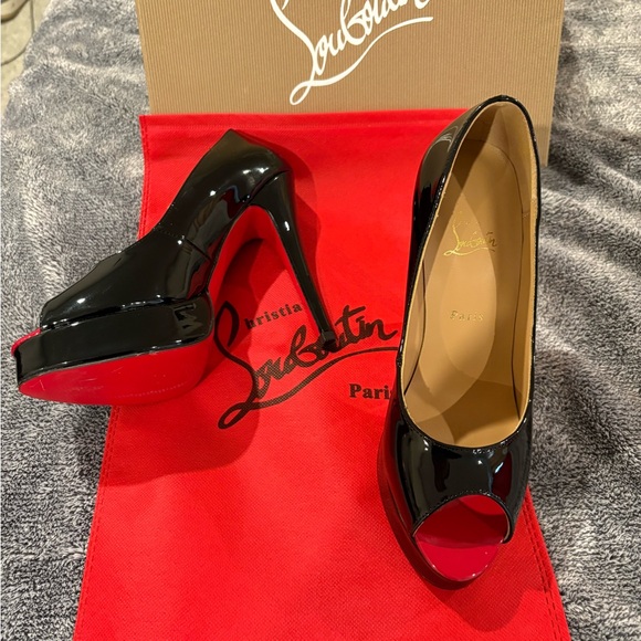 Christian Louboutin Black Patent Leather Heels - Picture 2 of 4